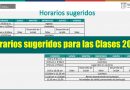 ¡IMPORTANTE! Horarios sugeridos para las Clases 2022