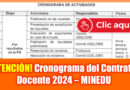 ¡Atención docentes! Cronograma del Contrato Docente 2024 – MINEDU